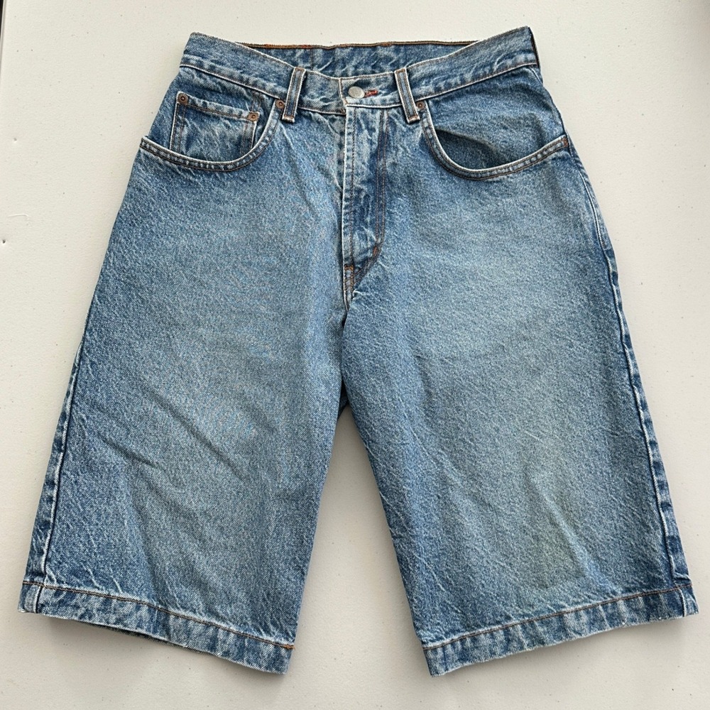 Vtg Lucky Brand Dungarees Giant Fit Denim Jorts Shorts 28 Medium Wash 701602A